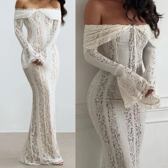 NWT Angel Lane Gorgeous Long Off Shoulder Dress / Gown - Picture 1 of 7